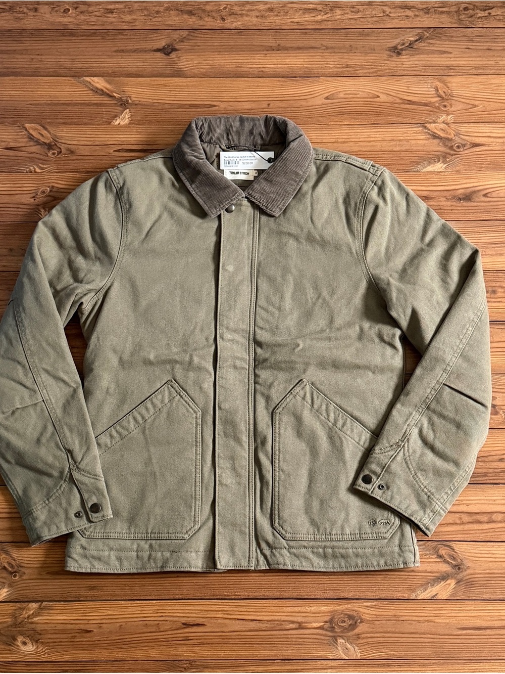 Taylor Stitch Workhorse Jacket Boss Duck Stone Olive Green Quilted NWT 38